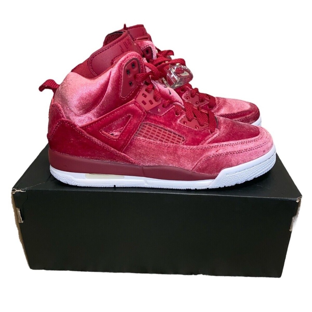 Nike Air Jordan Spizike Velvet Noble Red Size 5Y Black White 535712-600 - Picture 1 of 4